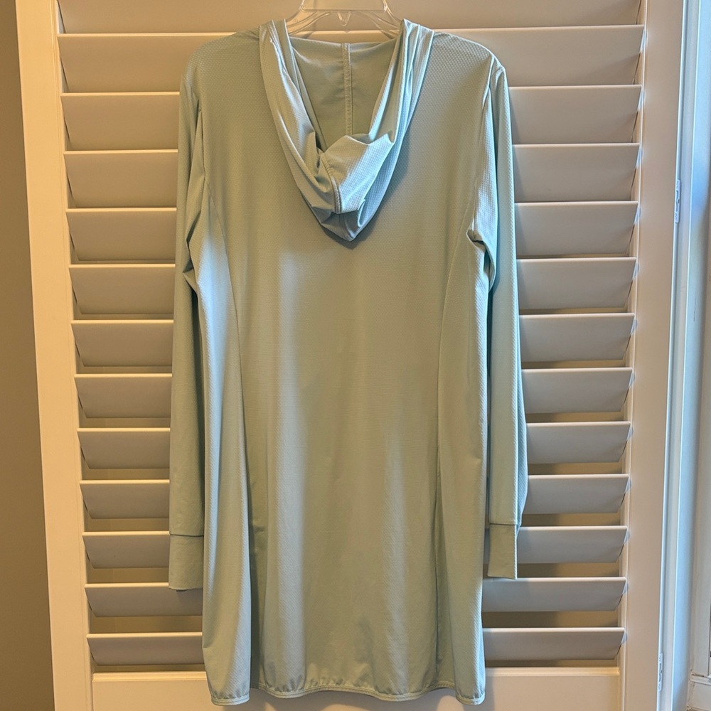 Bayleaf Women's Blue UPS 50" 2-way Zip Long Sleeve Cover Up Dress Sz: L, EUC - Picture 6 of 15